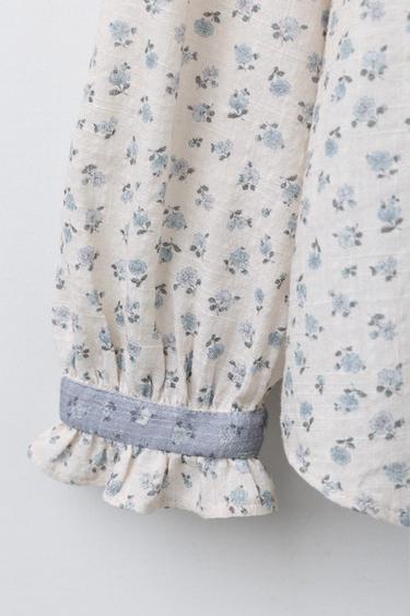 ROMANTIC FLORAL SHIRT - Ecru by Zara - Image 3