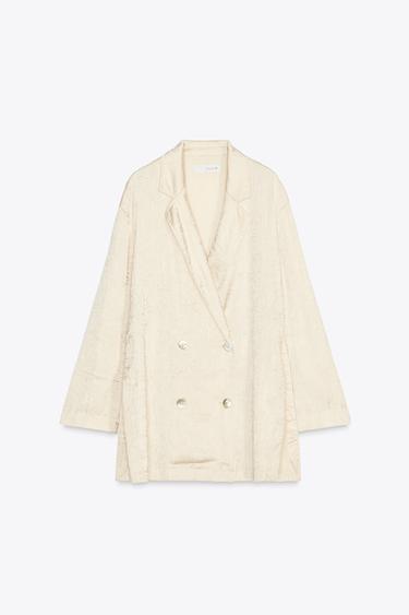 BLAZER CRUZADO COM EFEITO ENRUGADO - Bege da Zara