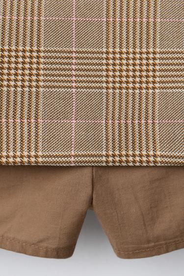 CHECK BELTED BERMUDA SKORT - Light beige by Zara - Image 3