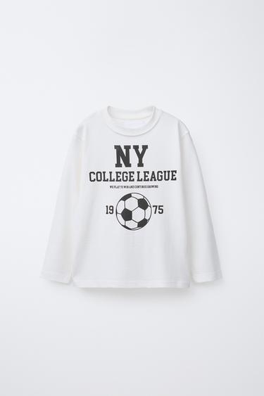 CAMISETA ESTAMPADA FÚTBOL - Blanco roto de Zara