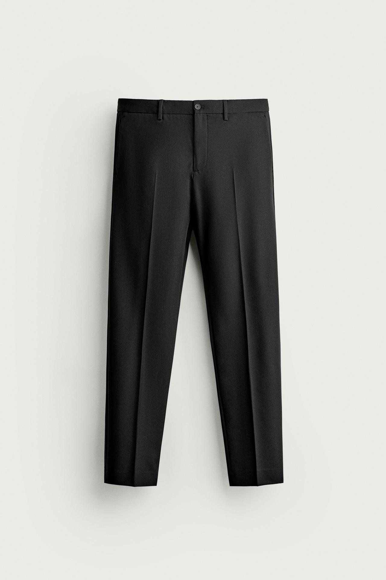 STRETCH SUIT PANTS — Black