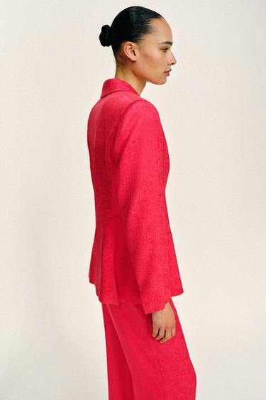 VESTE JACQUARD À ÉPAULETTES - Framboise de Zara - Image 5