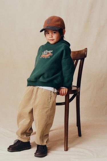 SUDADERA CAPUCHA PERRO SALCHICHA - Verde de Zara