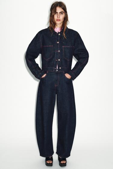 Z1975 JACKET WITH SHOULDER PADS - Blue by Zara