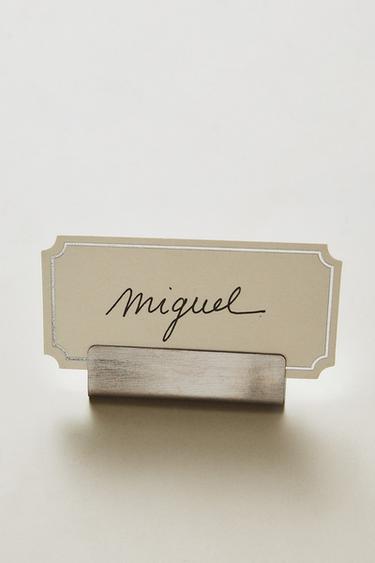 SET OF METAL PLACE HOLDERS AND CARDS - Silver by Zara