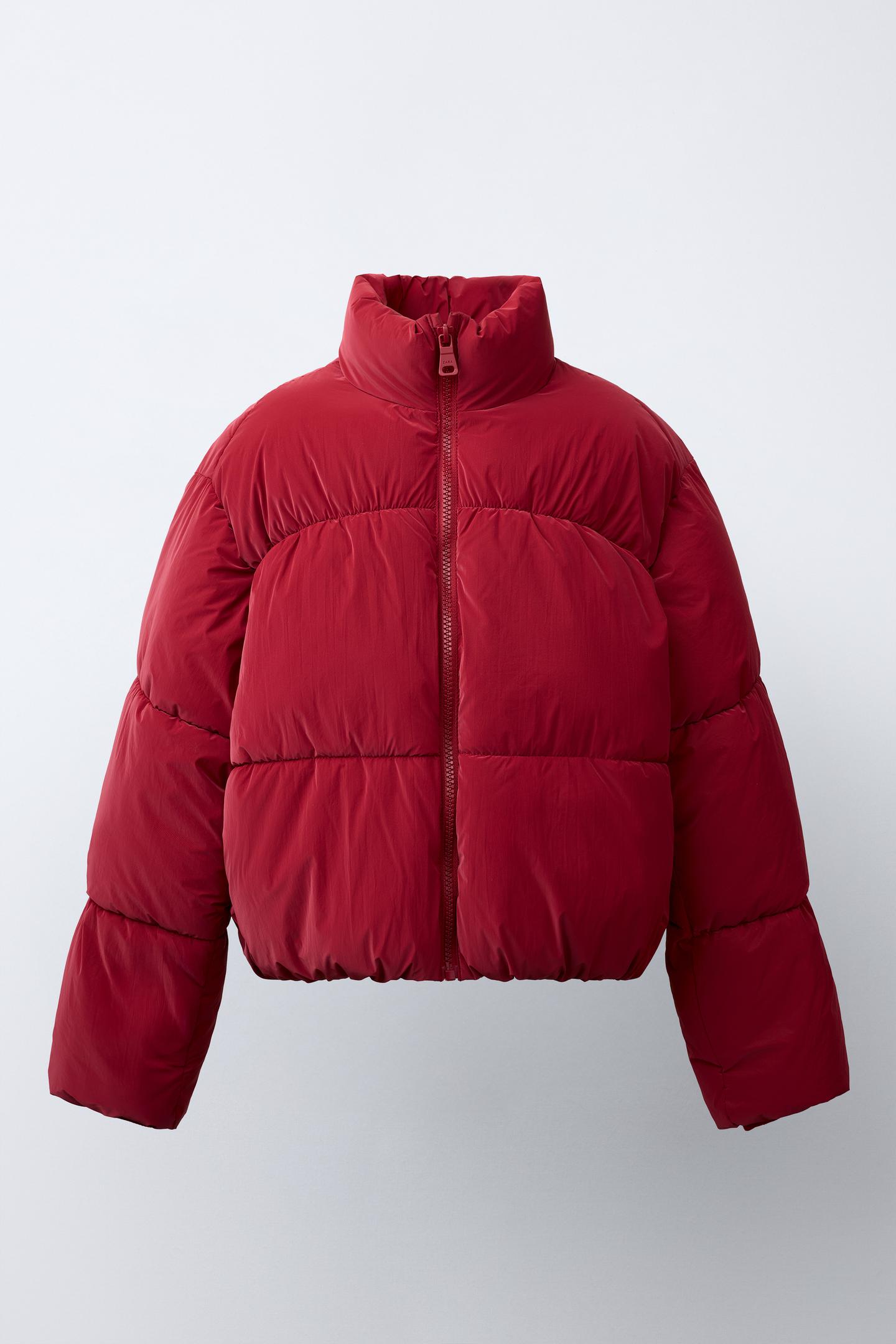 Детская куртка Zara Rubberized Puffer, цвет: Красный