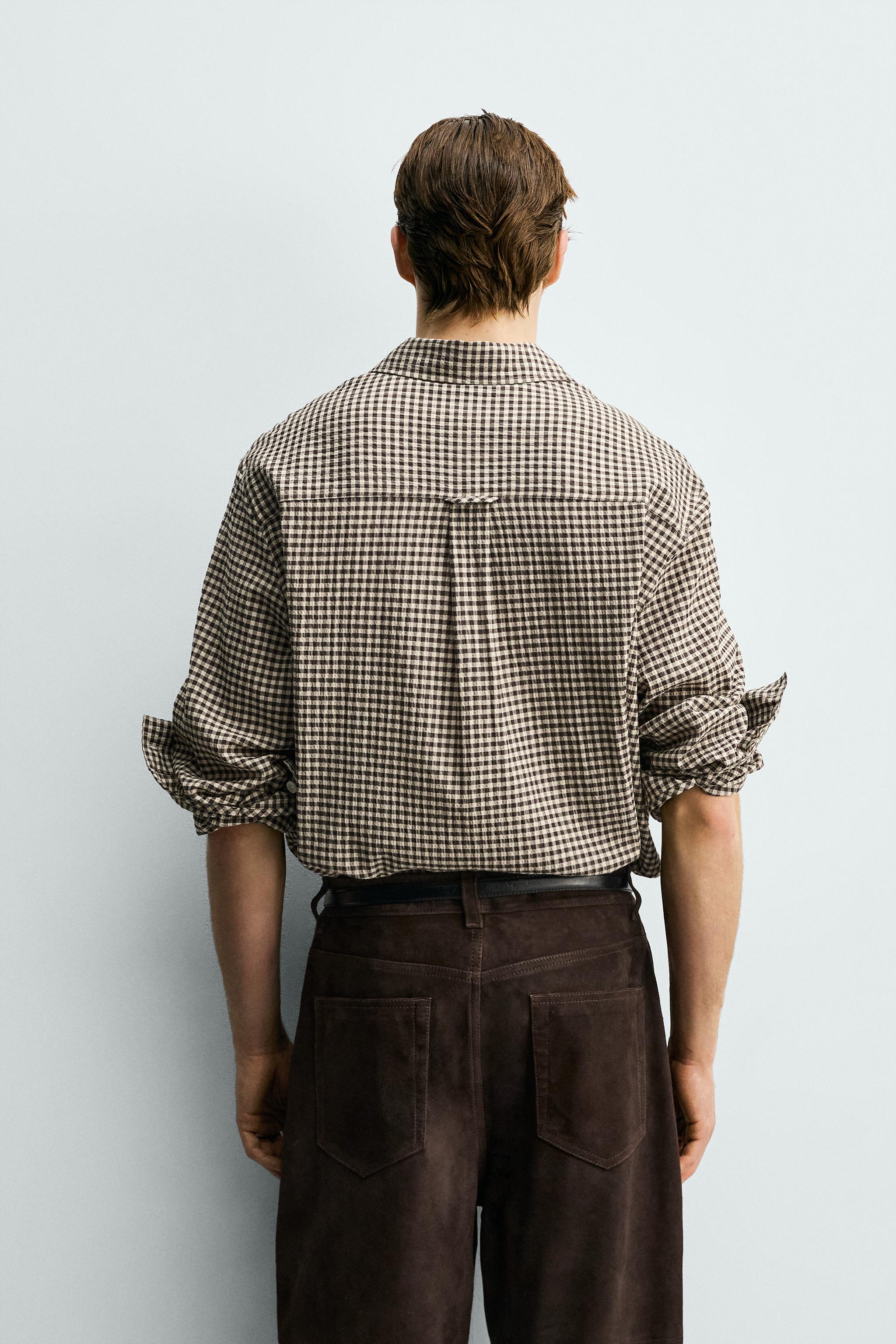 TEXTURED PLAID SHIRT