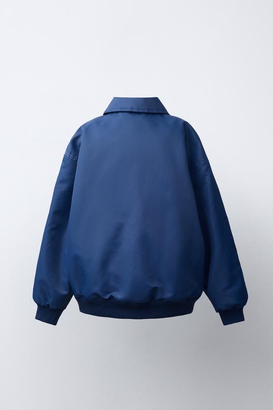 BLOUSON BOMBER VARSITY DÉPERLANT - Bleu de Zara - Image 3