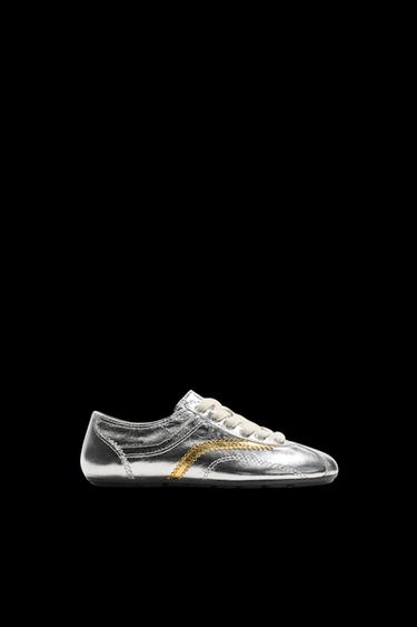 METALLIC LEATHER TRAINERS HARRY LAMBERT FOR ZARA X DISNEY - Silver by Zara