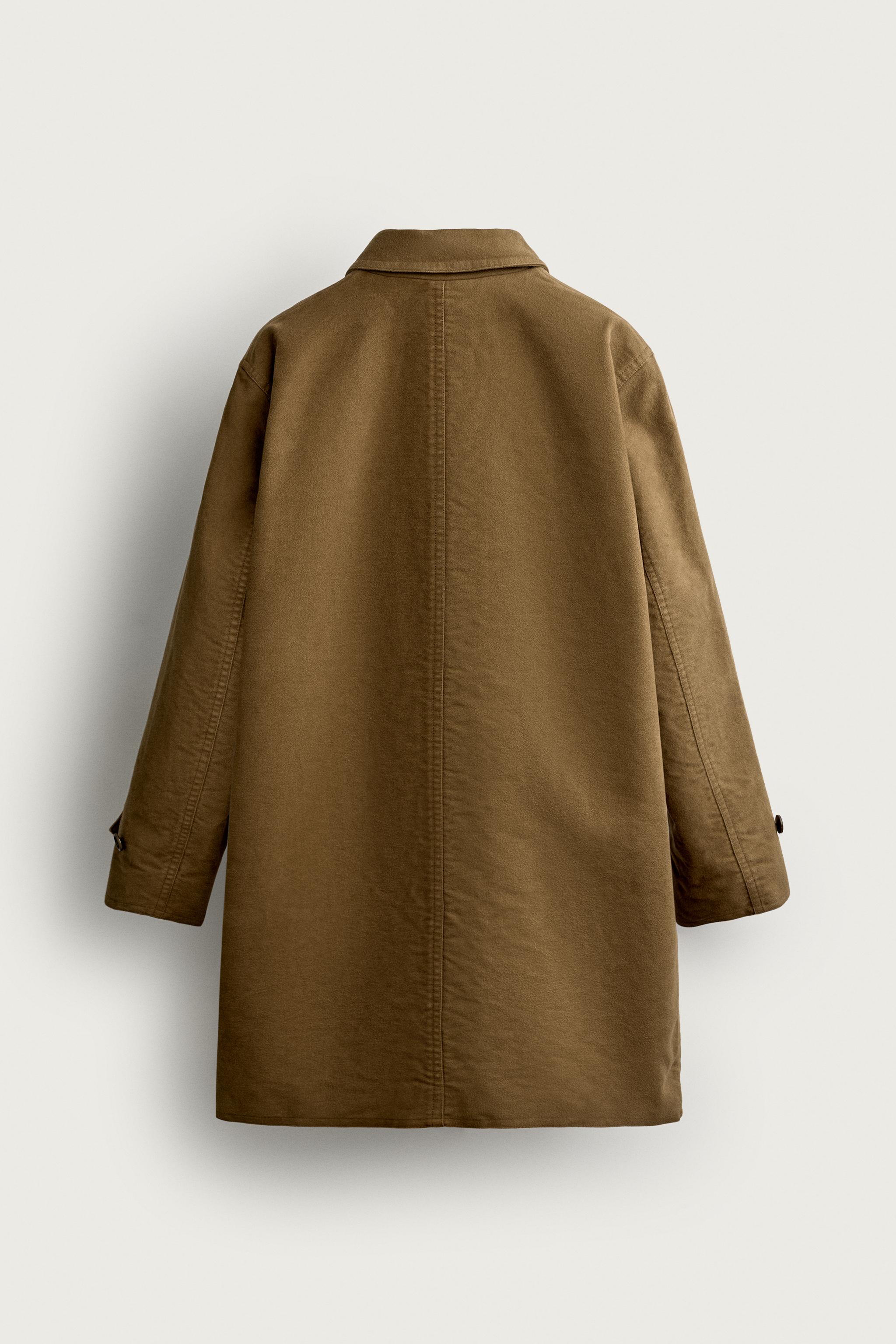 BRUSHED COTTON REGULAR-FIT COAT