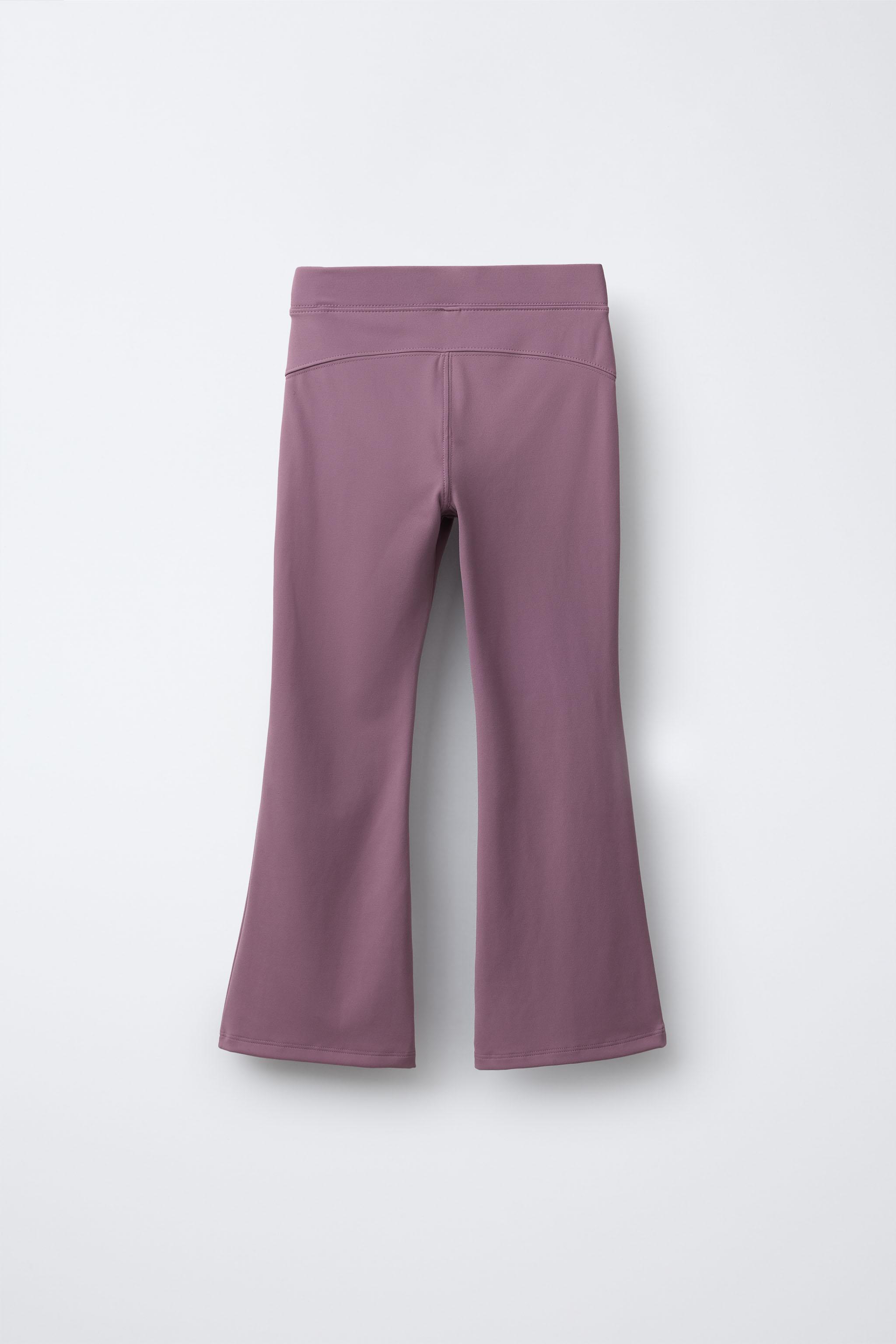 ☆ドイツ発*ZARA*新作*リボンスリットフレアレギンス☆ ストレッチFLAREドローストリングレギンス - ブラック | ZARA
