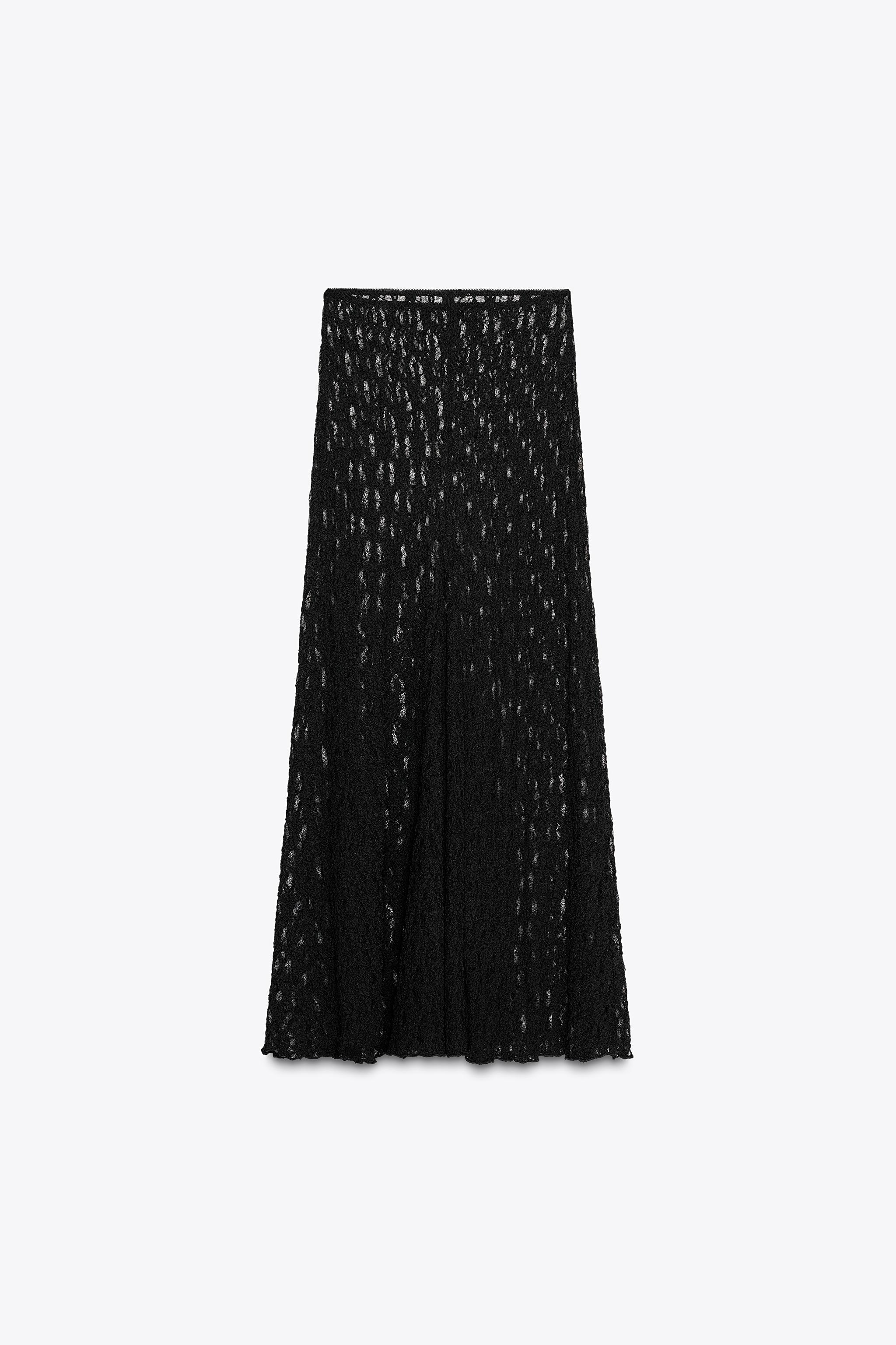 ZARA【NEW】FLARED LACE MAXI SKIRT LONG LACE SKIRT - Brown | ZARA United States