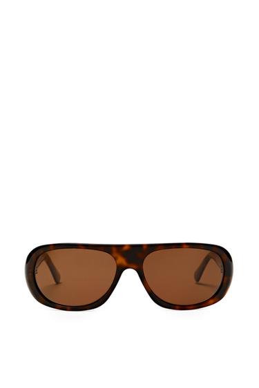 Zara Oval tortoiseshell-effect sunglasses - Brown