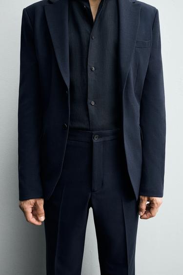 Zara SLIM FIT SUIT PANTS - Bluish