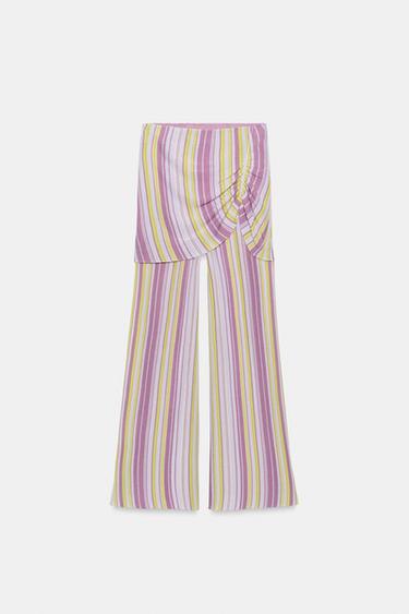 JUPE-PANTALON LONGUE EN MAILLE À RAYURES - Multicolore de Zara - Image 5