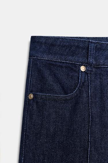 Z1975 FLARE TROUSERS WITH SEAM DETAIL - Indigo by Zara - Image 8