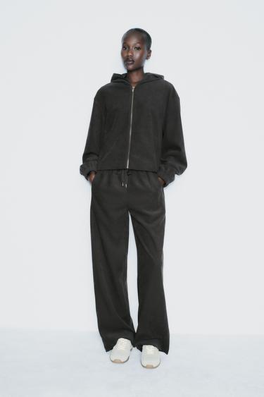 CAZADORA BOMBER TEXTURA CAPUCHA - Gris oscuro de Zara - Imagen 0