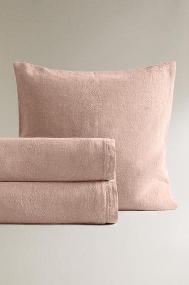 COLCHA LINO LAVADO (400 GXM²) - Rosa tiza de Zara