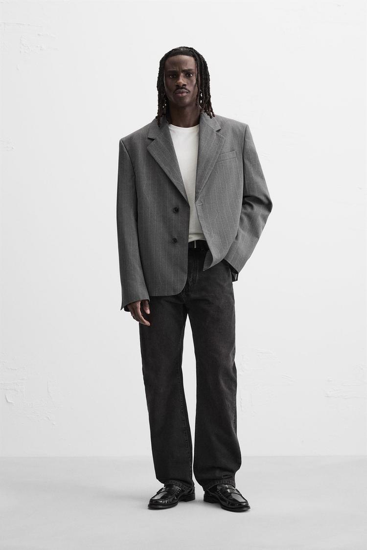 PINSTRIPE BLAZER Grey ZARA New Zealand