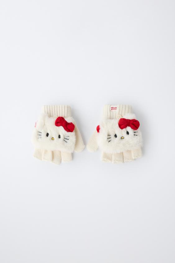 HELLO KITTY © SANRIO EMBROIDERED MITTENS - Ecru by Zara - Image 0