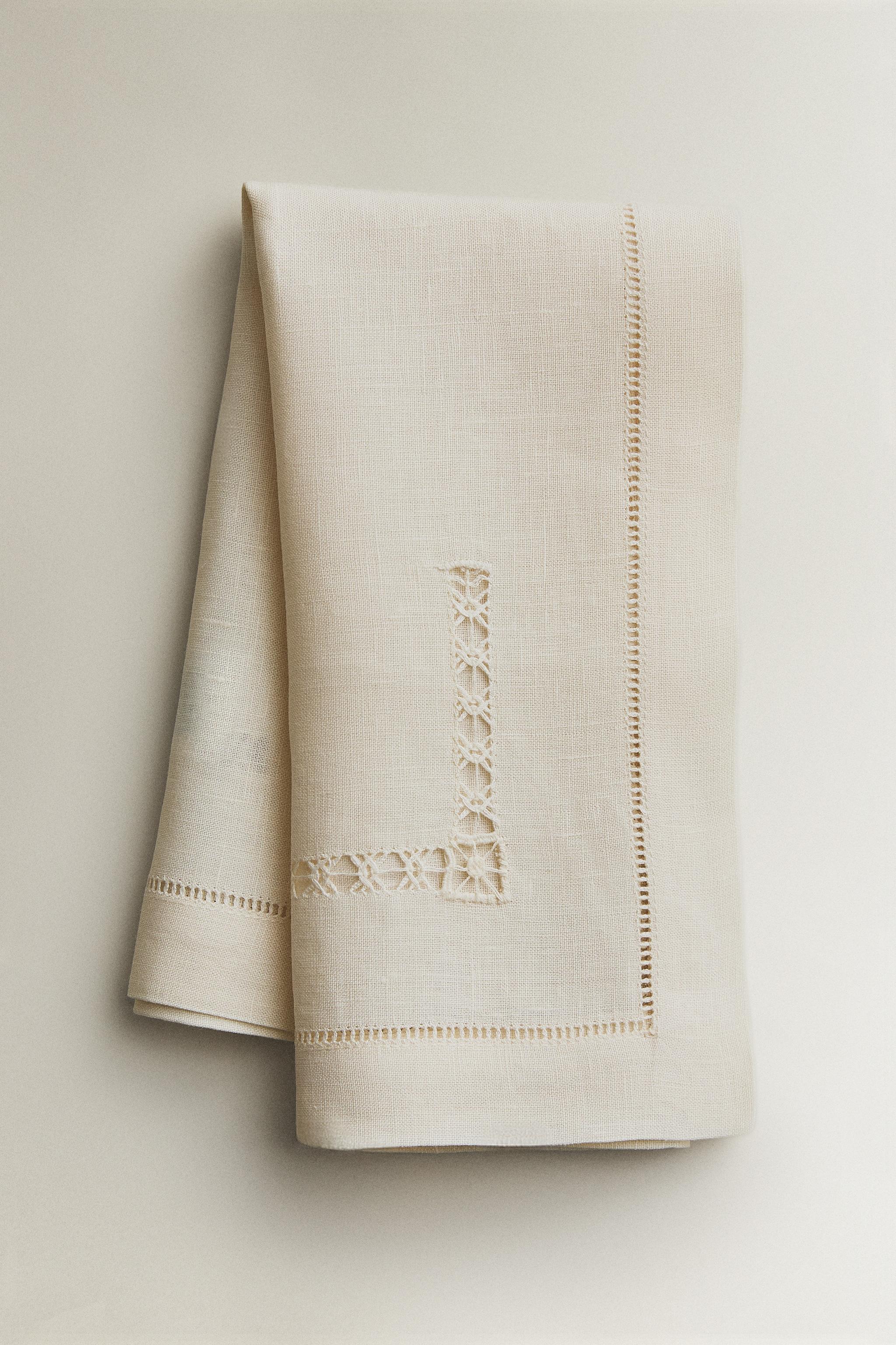 HEMSTITCHED LINEN NAPKIN PACK (PACK OF 2)