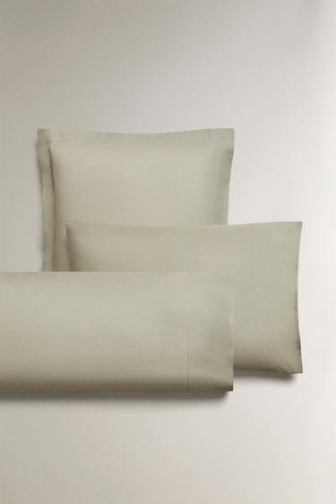 PERCALE PILLOWCASE (200 THREAD COUNT) - Mid-green by Zara
