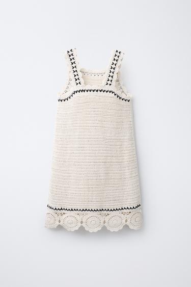 FLORAL KNIT DRESS - Ecru by Zara - Image 1