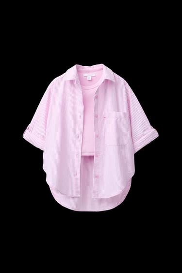 PACK CAMISA OXFORD CON CAMISETA RIB - Rosa de Zara - Imagen 0