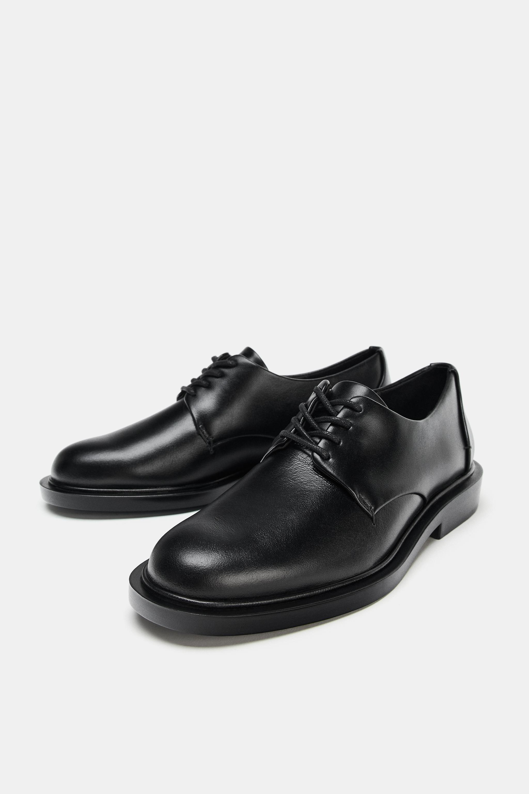 LACE-UP LEATHER DERBY SHOES