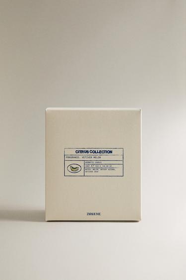 (310 G) VETIVER MELON SCENTED CANDLE - Dark bottle green by Zara - Image 3