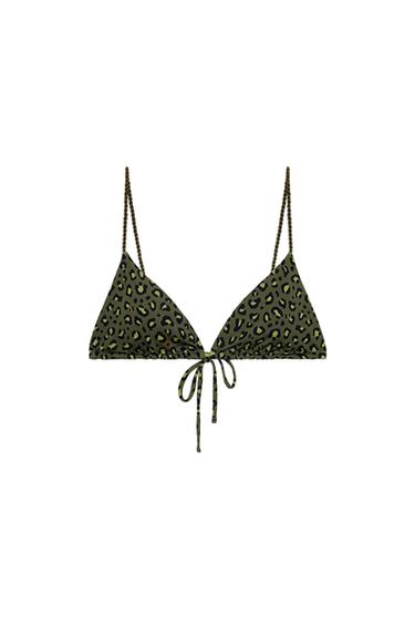 Zara ANIMAL PRINT BIKINI TOP - Leopard