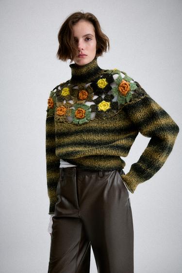 JERSEY RAYAS FLORES CROCHET - Multicolor de Zara