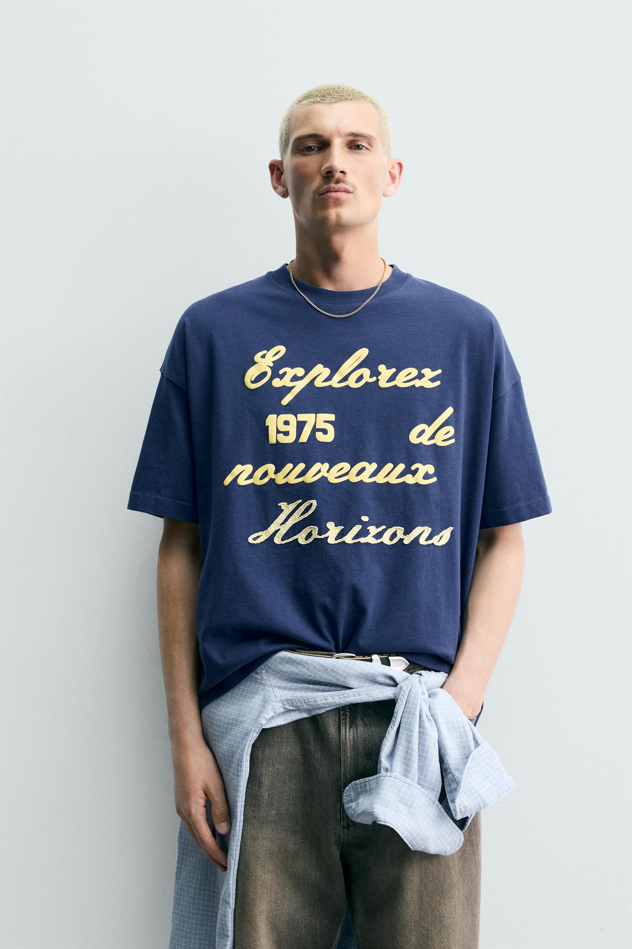 Мужские футболки Zara EMBROIDERED PRINT T-SHIRT — фото 2