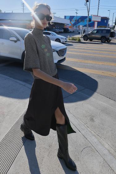 COMBINED MIDI DRESS - Mid-grey by Zara - Image 4