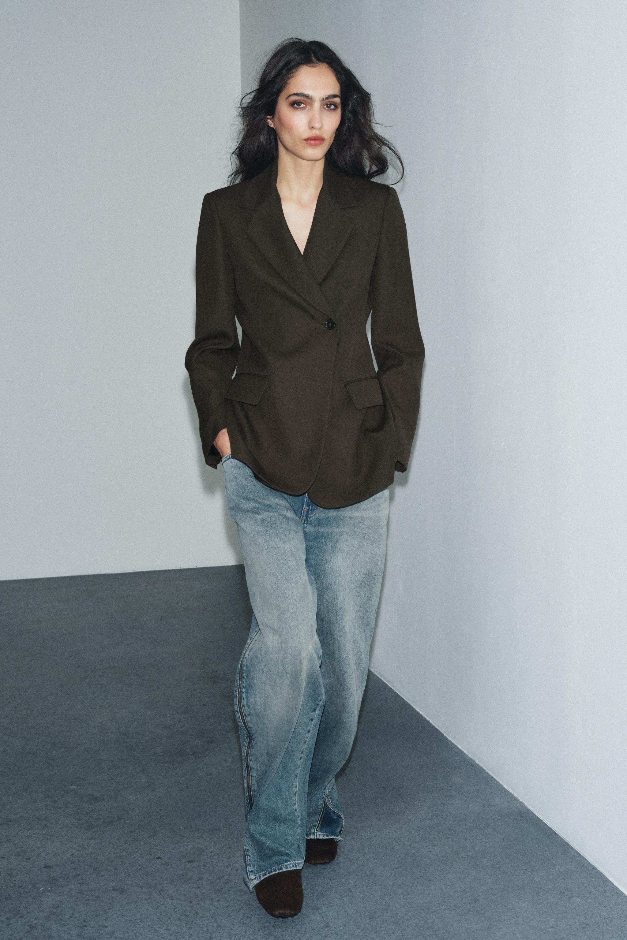 ZW COLLECTION LIMITED EDITION TAILORED BLAZER - Dark khaki | ZARA