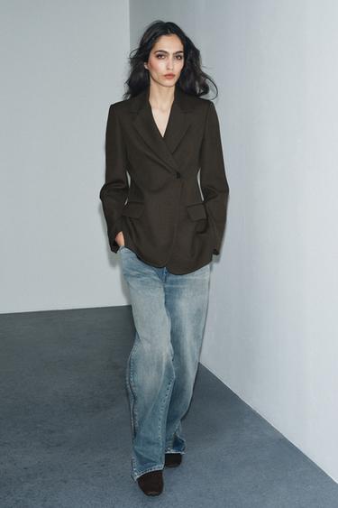 BLAZER ENTALLADA ZW COLLECTION LIMITED EDITION - Khaki oscuro de Zara