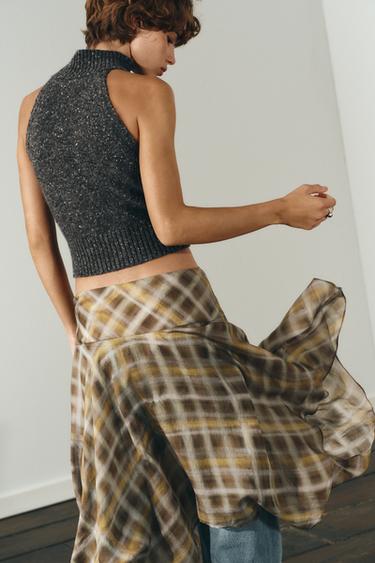TOP À ENCOLURE AMÉRICAINE AVEC LAINE - Gris anthracite de Zara - Image 4