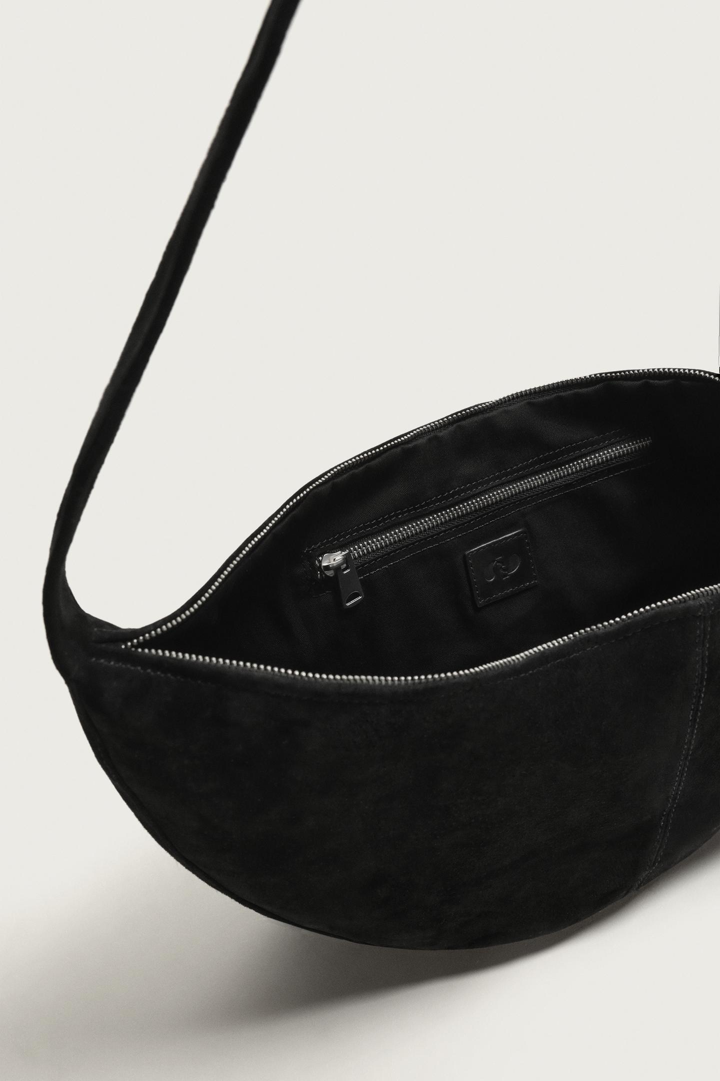 Мужская сумка Zara Leather Shoulder, цвет: Чёрный — фото 6