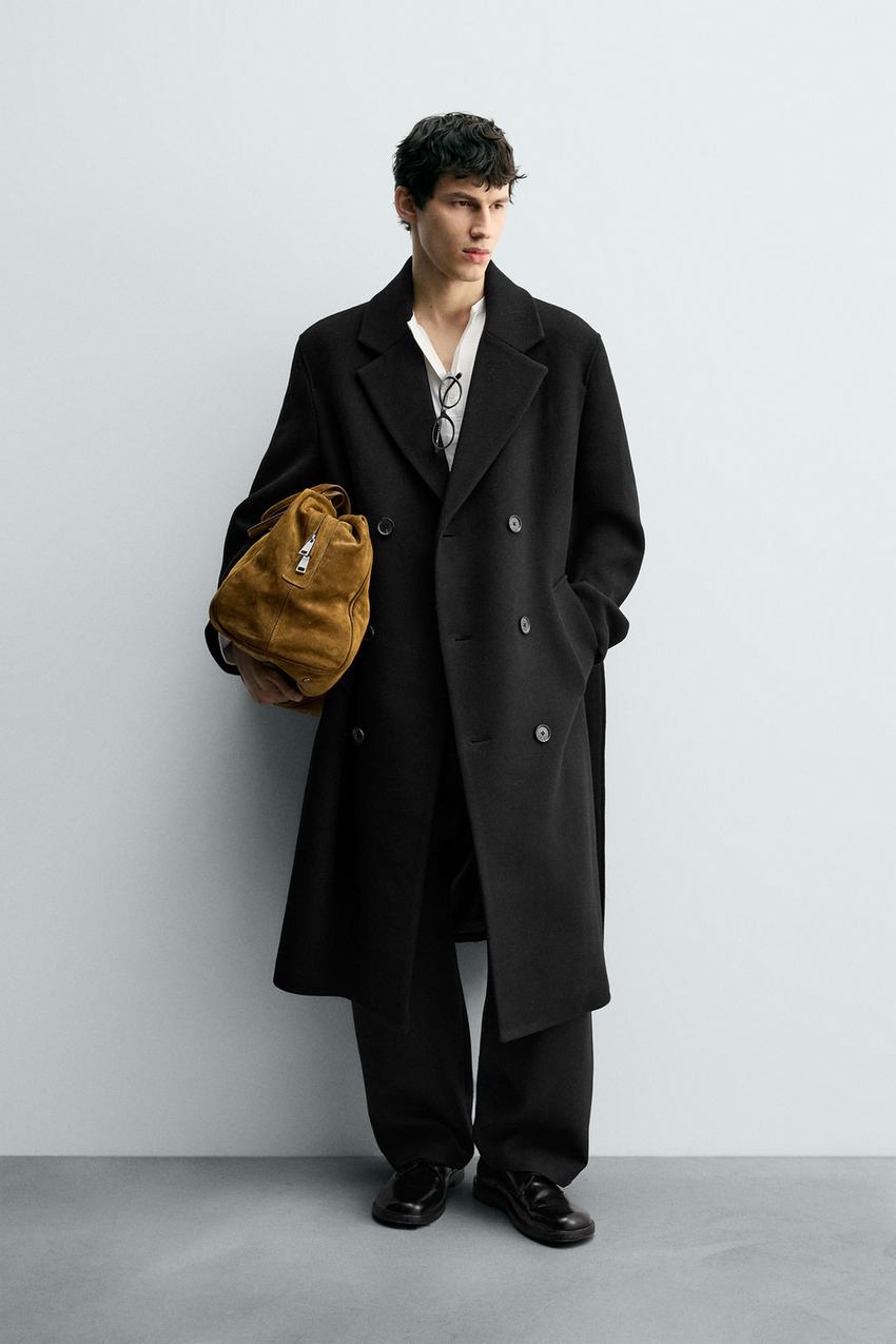 ZARA MAN ダッフルコート メンズ ダークグレー Lサイズ 夜のお出かけStyle: メンズロングコート特集