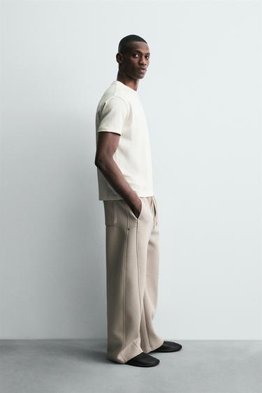 T-SHIRT WITH RAISED TEXT - Oyster-white by Zara - Image 3