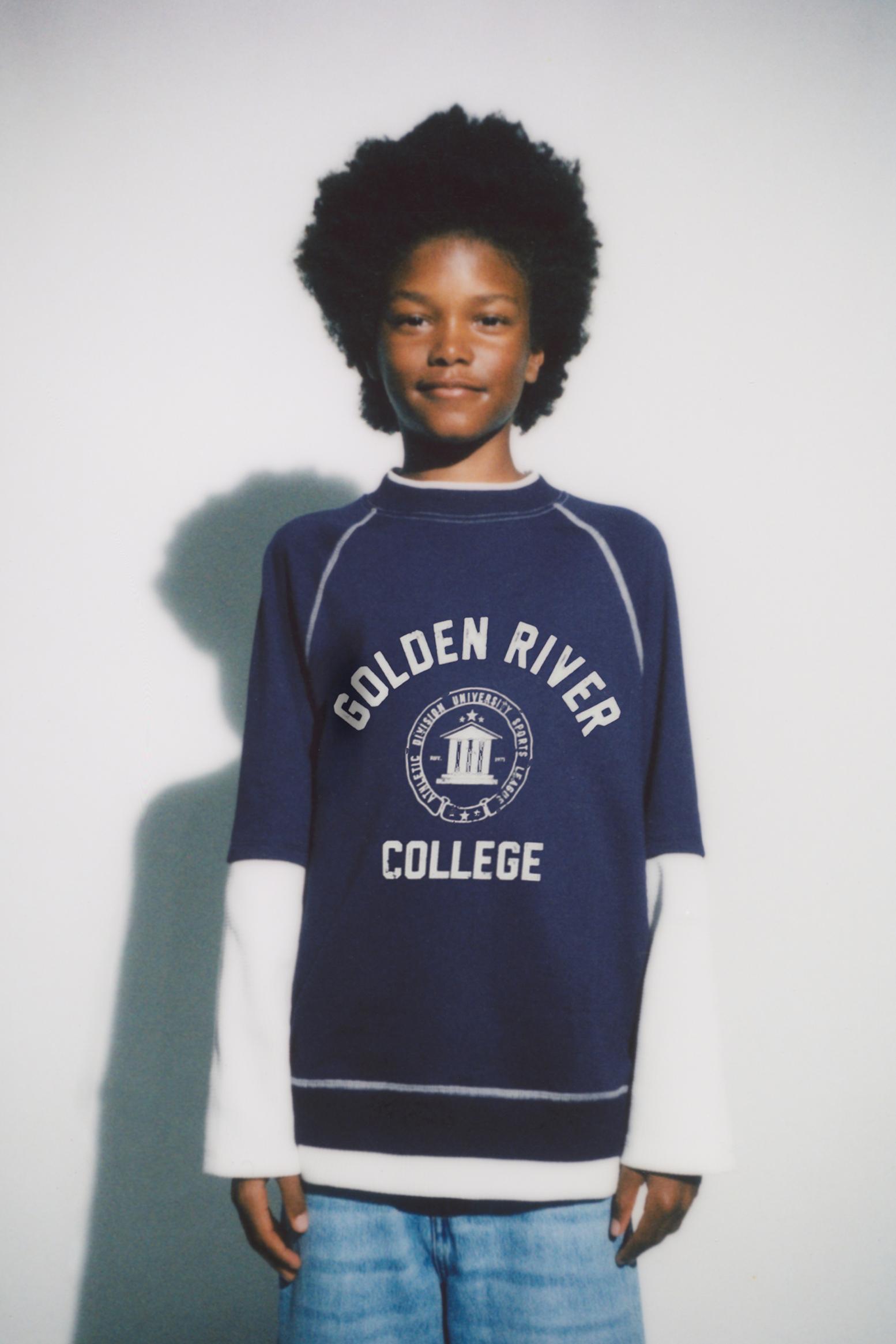 DOUBLE TEXT PRINT SWEATSHIRT