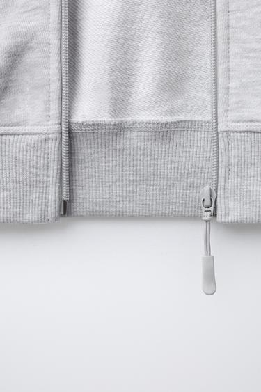 SWEAT À CAPUCHE INSCRIPTION BRODÉE - Gris chiné de Zara - Image 3