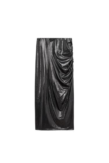 SHINY GATHERED SKIRT
