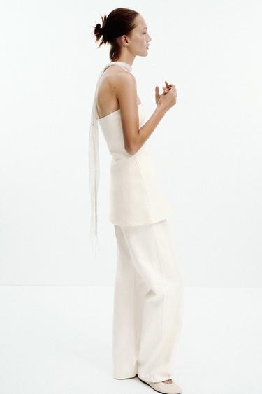 INTERLOCK BANDEAU DRESS - Ecru by Zara