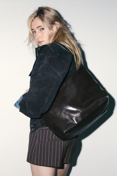 BORSA MAXI SHOPPER - Marrone di Zara