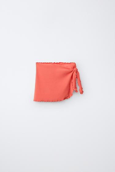 RIBBED PAREO - Coral by Zara
