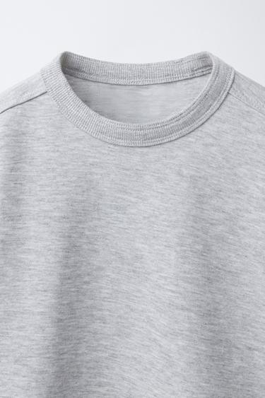 T-SHIRT BASIQUE INTERLOCK - Gris chiné de Zara - Image 2
