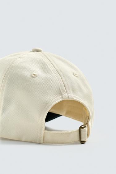CONTRAST EMBROIDERY CAP - Ecru by Zara - Image 3