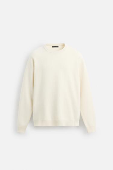 TEXTURED SOFT SWEATER - Oyster-white by Zara