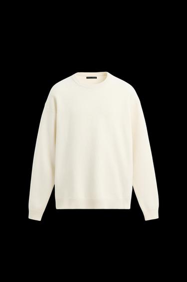 TEXTURED SOFT SWEATER - Oyster-white by Zara - Image 0